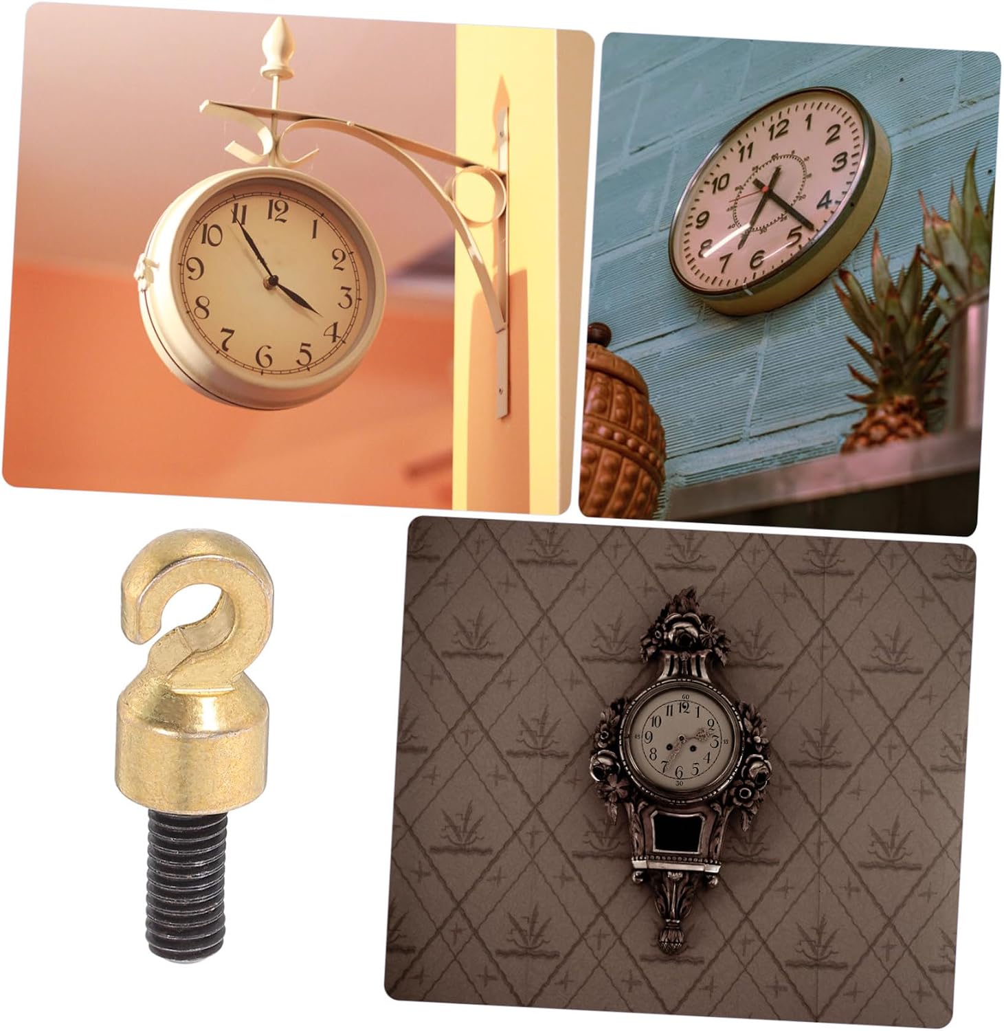 Luxshiny Vintage Grandfather Clock Repair Parts Replacement Shell Hook and Nut for Classic Reliable Weight Hook Easy Winding System Compatible with Various Models
