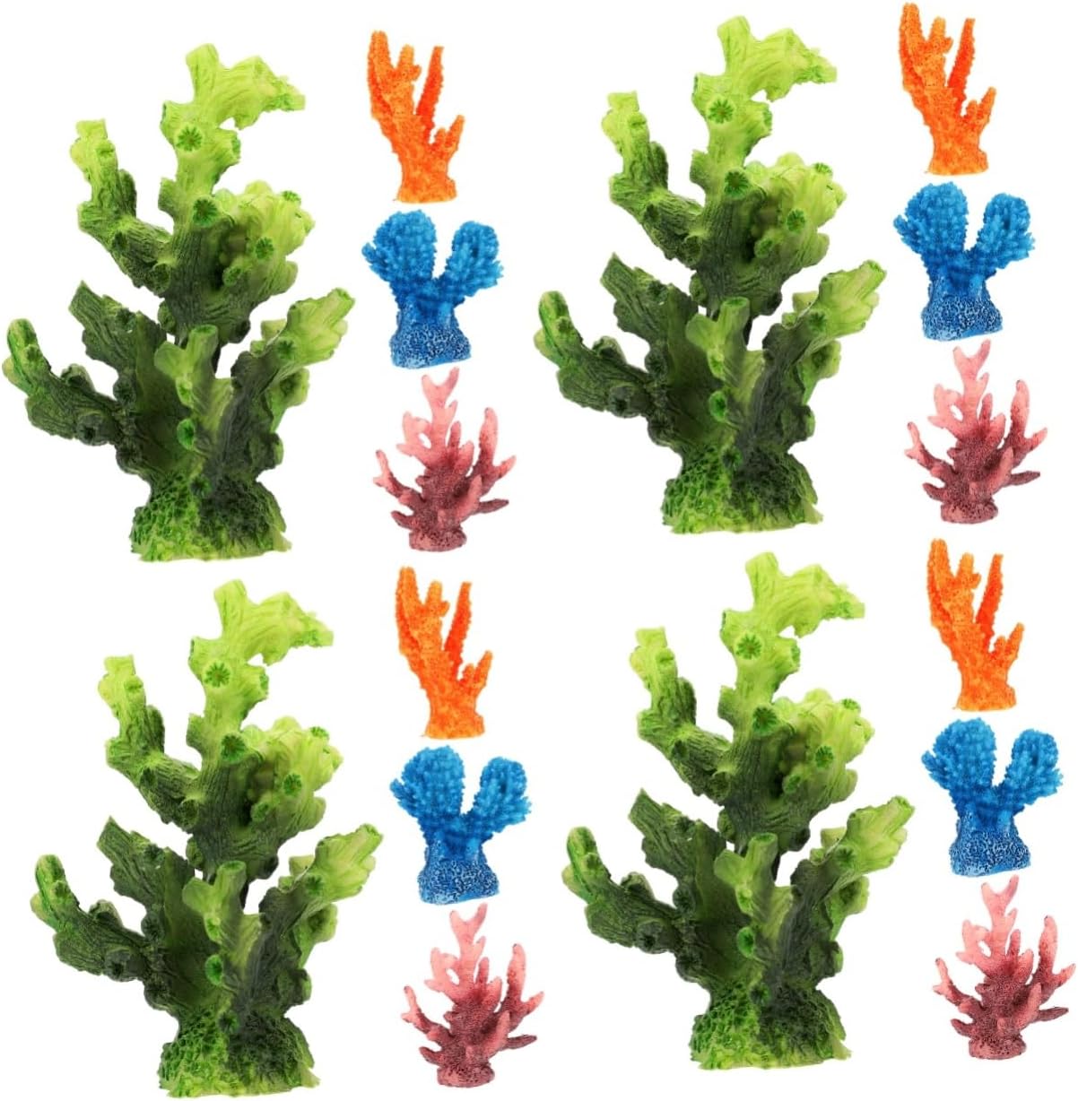 5sets Mini Coral Fish Tank Decorations Fake Plants Sea Air Kit Aquarium Light Water Pump Marine Aesthetic Fish Tank Decoration Coral Seashell Coral for Fish Ta