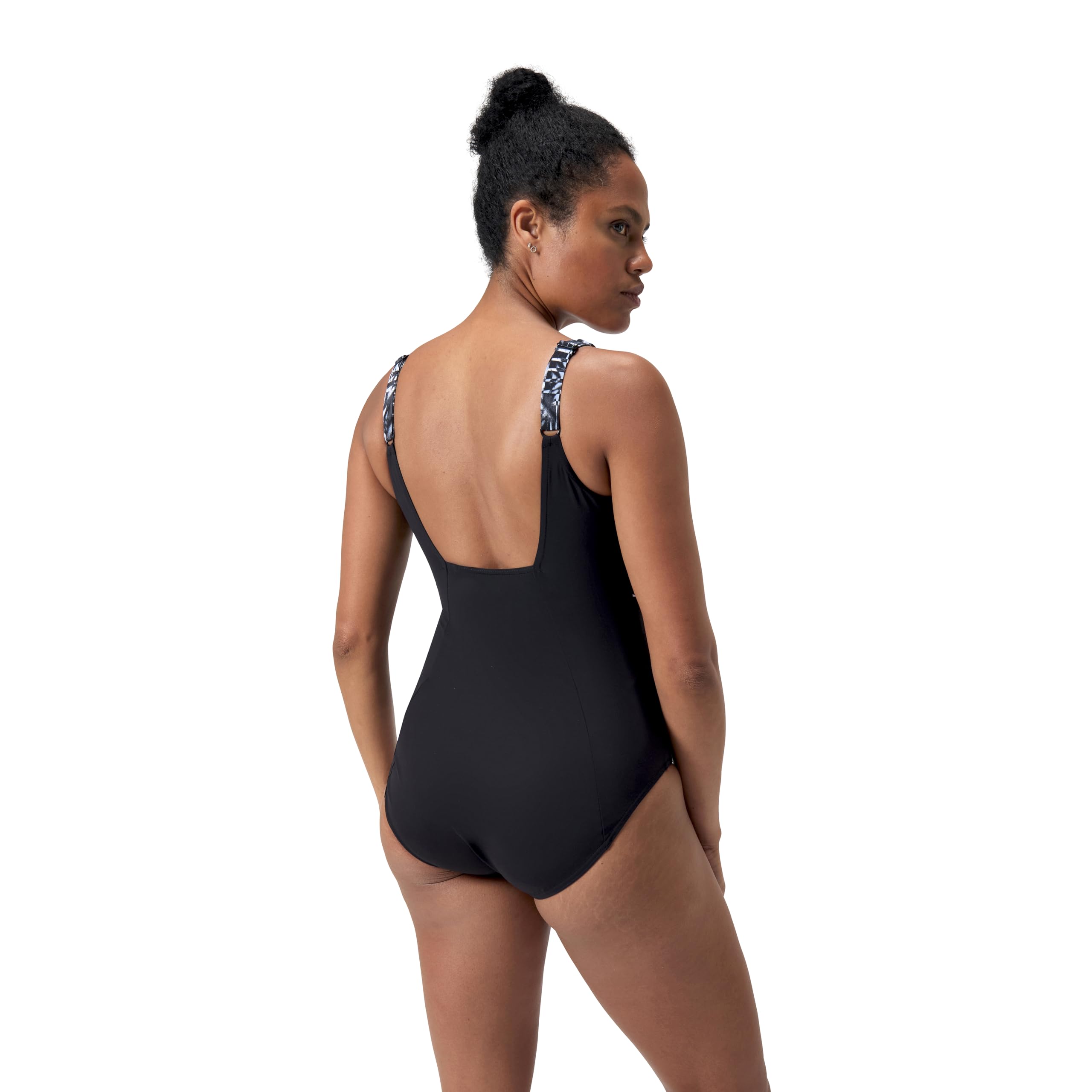 Speedo Shaping Contour Eclipse 1 Piece, Costume da Bagno Donna, Black/White, 36