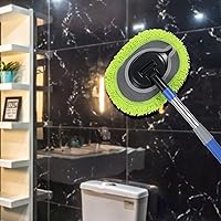 Vista 6 de SLIIMU Paquete de 2 repuestos de repuesto de cabezal de microfibra de felpilla para trapeador de polvo de pared de 66 pulgadas con mango largo