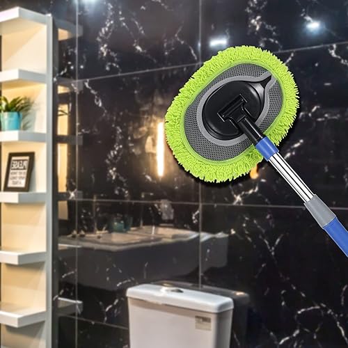 Miniatura 6 de SLIIMU Paquete de 2 repuestos de repuesto de cabezal de fregona de polvo de microfibra de felpilla para trapeador de pared de 66 pulgadas con mango