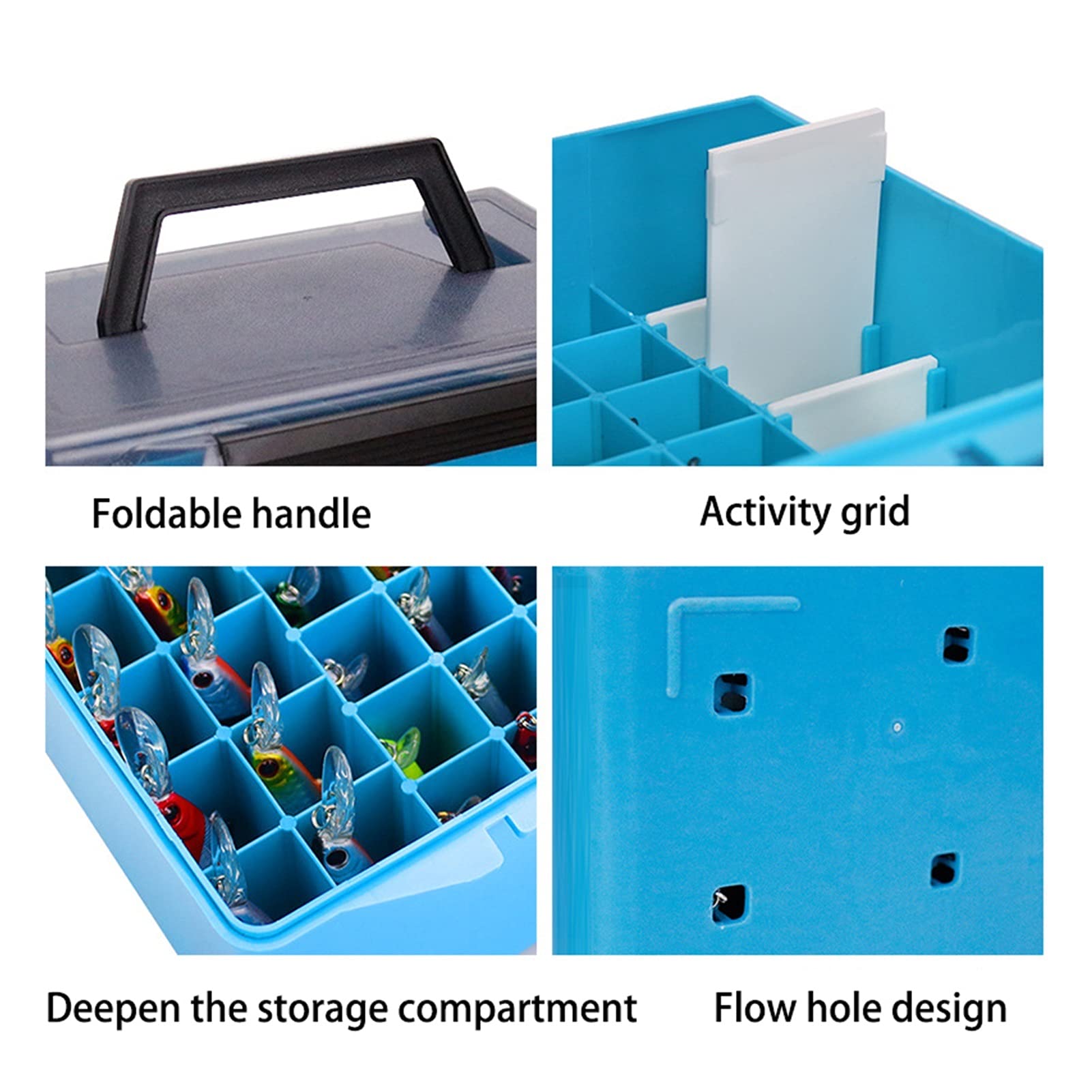 Scatola Portaoggetti per Ami da Pesca alla Carpa Accessori for Esca Box Grande capacità Portatile Box Portable Tool Box Esterno Box Box Organizer Accessori da Pesca Contenitore per Esche