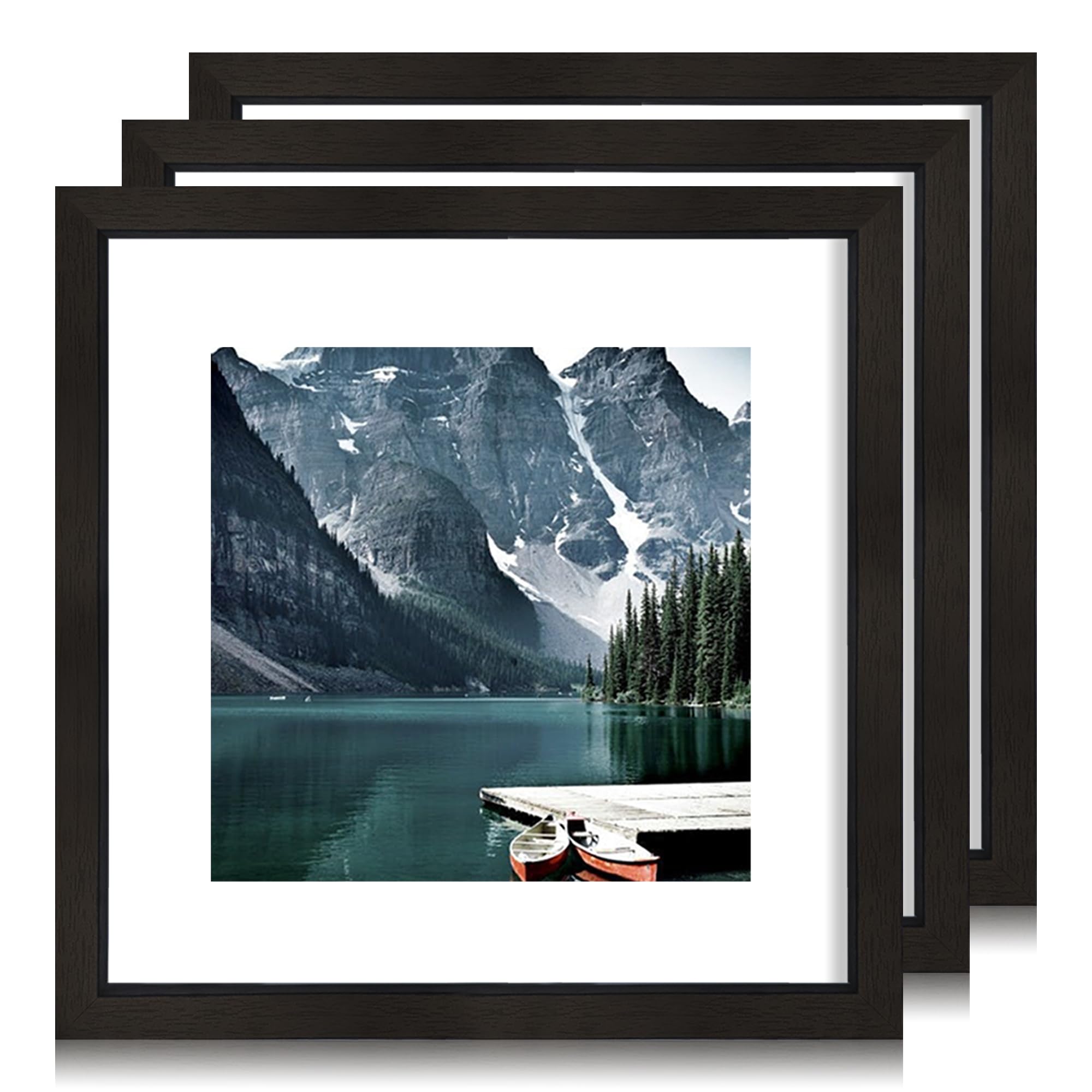 Amazon.co.jp: Hongkee 11x11 写真フレーム 本物のガラス付き ホワイト