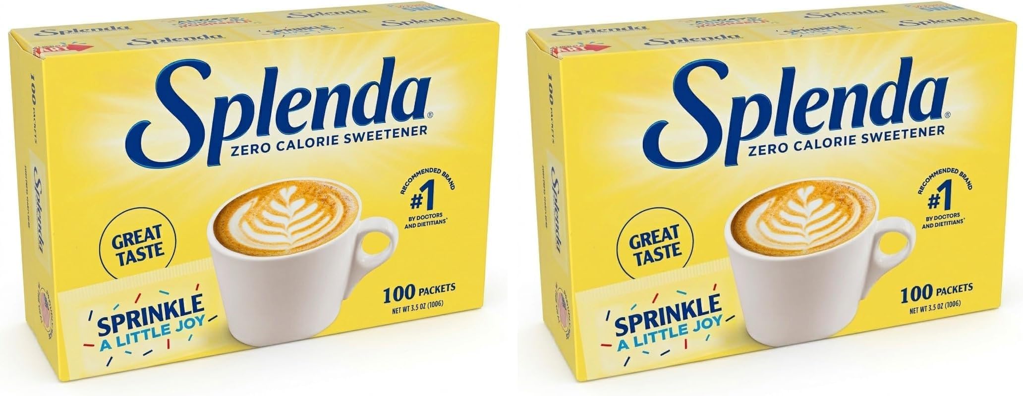 SPLENDA Zero Calorie Sweetener, 100 Count (Pack of 2)