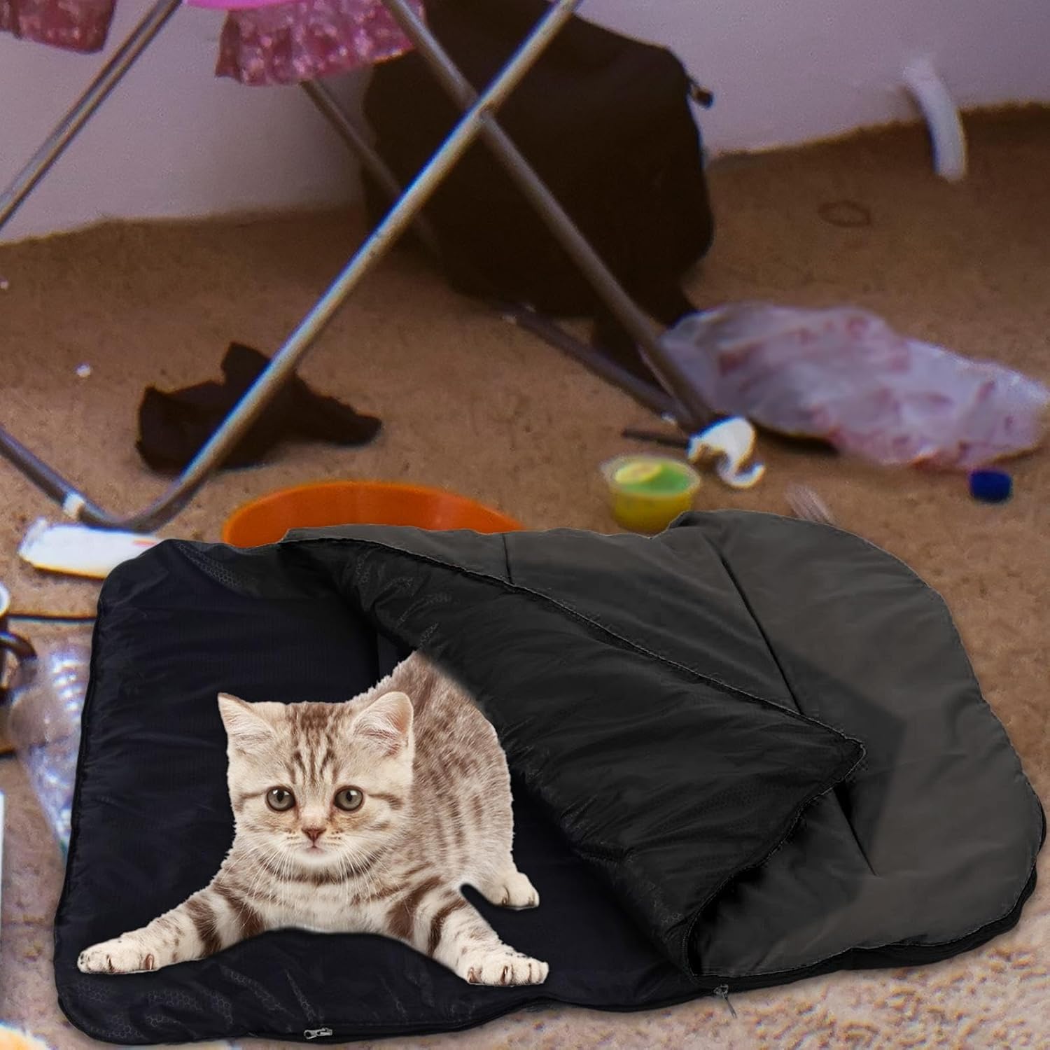 Warm Pet Bed Cave,Electric Puppy Sleeping Bag Packable Dog Heated Mat | Outdoor Travel Sleeping Bag Dog Blanket with Zipper | for Picnic Backpacking Hiking