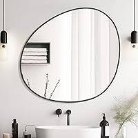 Vista 2 de WallBeyond Espejo asimétrico, espejo de pared irregular, espejos de pared abstractos decorativos para dormitorio, sala de estar, entrada, pasillo