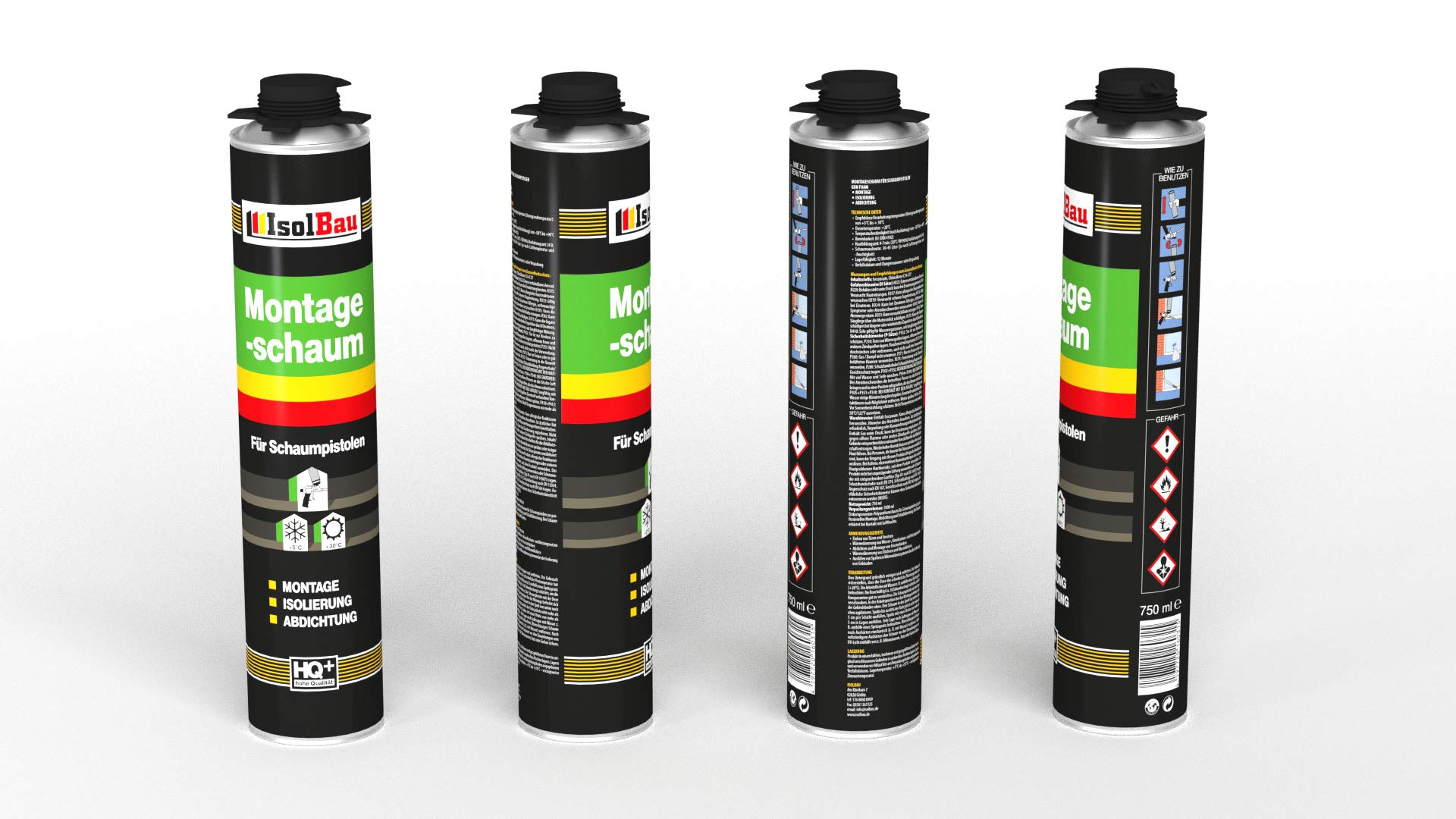 Buy Set of gun foam, 12 cans, 750 ml, mounting foam, 1K building foam