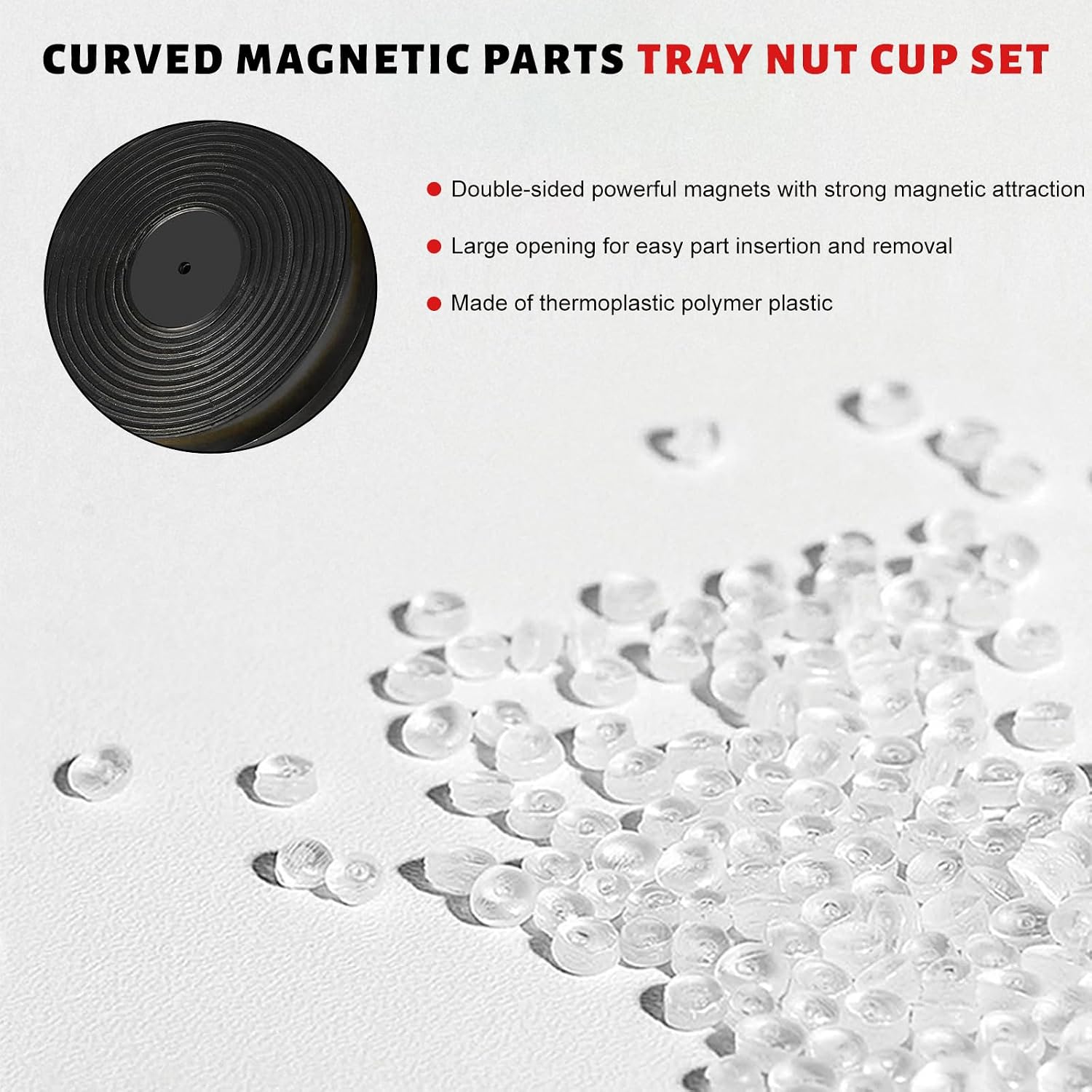 Magnetic Nut Cup, 6 Inch Cup Diameter Curved Magnetic Screws Bowl Holds Up to 5 Pounds, Multi-Use Parts Tray Nuts Bolts Organizer Attaches to Metal Surfaces, Car Accessories (Green) image 3