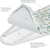 Vista 6 de SheeChung Tabla de planchar montada en la pared de 36 x 12 pulgadas, tabla de planchar plegable con cubierta extraíble resistente al calor, tabla