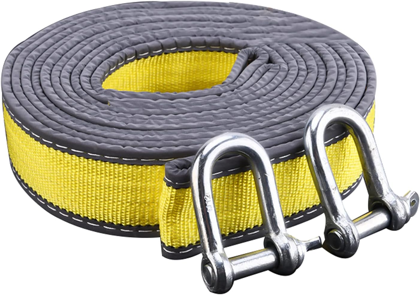 Hanxiaolong 5t 頑丈な牽引ロープ4x4 牽引ベルト最大牽引力 3 4 5 M 車牽引 ロープ 2つの安全フックと 自動車 オフロード車 農業車両 ヨット用 Size 4m 5t カーキャリア ルーフボックス