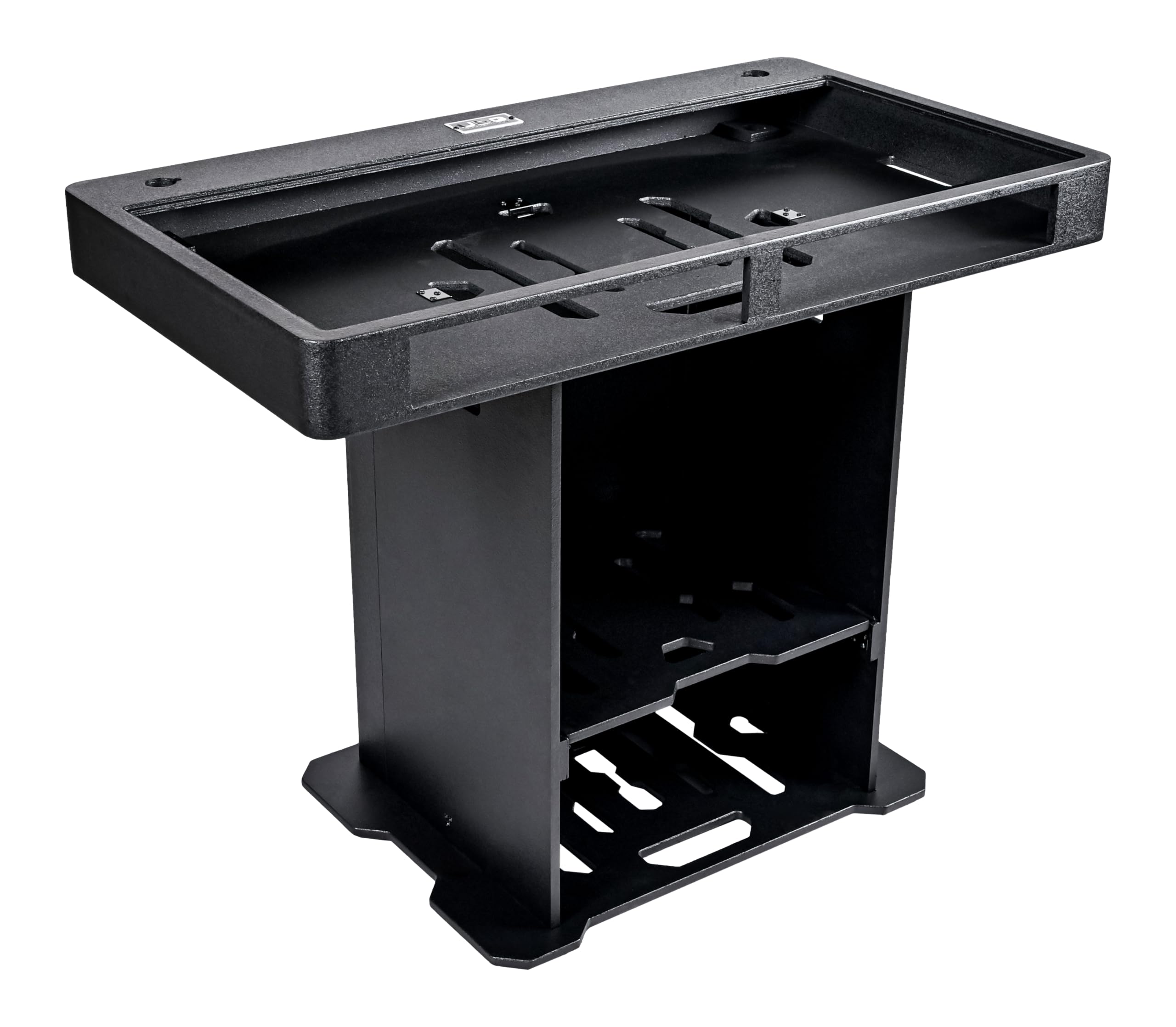 UDG Ultimate DJ Podium Workstation, Schwarz (U91106BL) | Hochwertiges modulares DJ-Podium für saubere professionelle Setups; robust, flexibel und einfach zu konfigurieren
