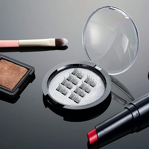 Miniatura 6 de VASSOUL Pestañas magnéticas dobles imán ultrafino de 0008in peso ligero y fácil de usar las mejores pestañas reutilizables 3D con aplicador 8 piezas