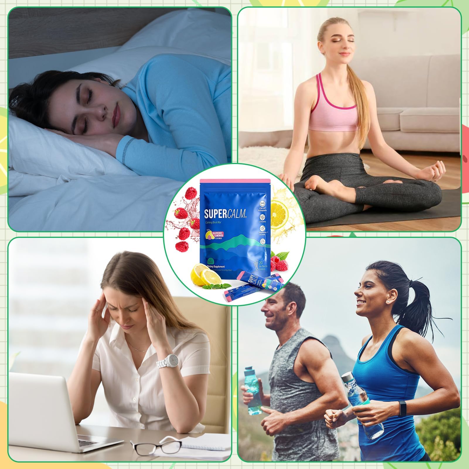 New Super Cortisol, Lot de 20 Supercalm Cortisol aura plus, Cortisol Super Calm, Poudres Naturelles de Cortisol, pour Relaxation et la Concentration, Pas de Sucre, unisexe (2 pcs)