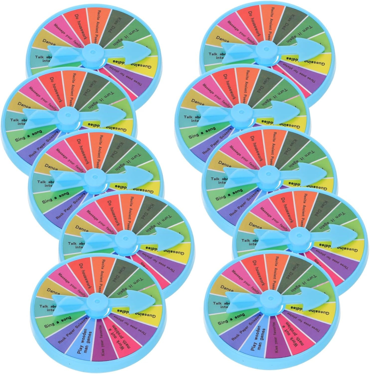Plastic Tabletop Game Wheel 10pcs Accessories for Family Parties Corporate Events
