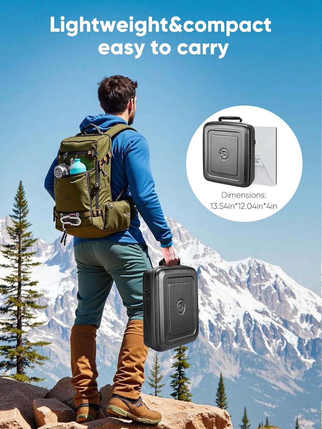 Starlink Mini Case, Waterproof Starlink Mini Carrying Hard Case with Shockproof, Starlink Mini Accessories Lightweight Travel Case, Portable Bag for Outdoor Camping Hiking