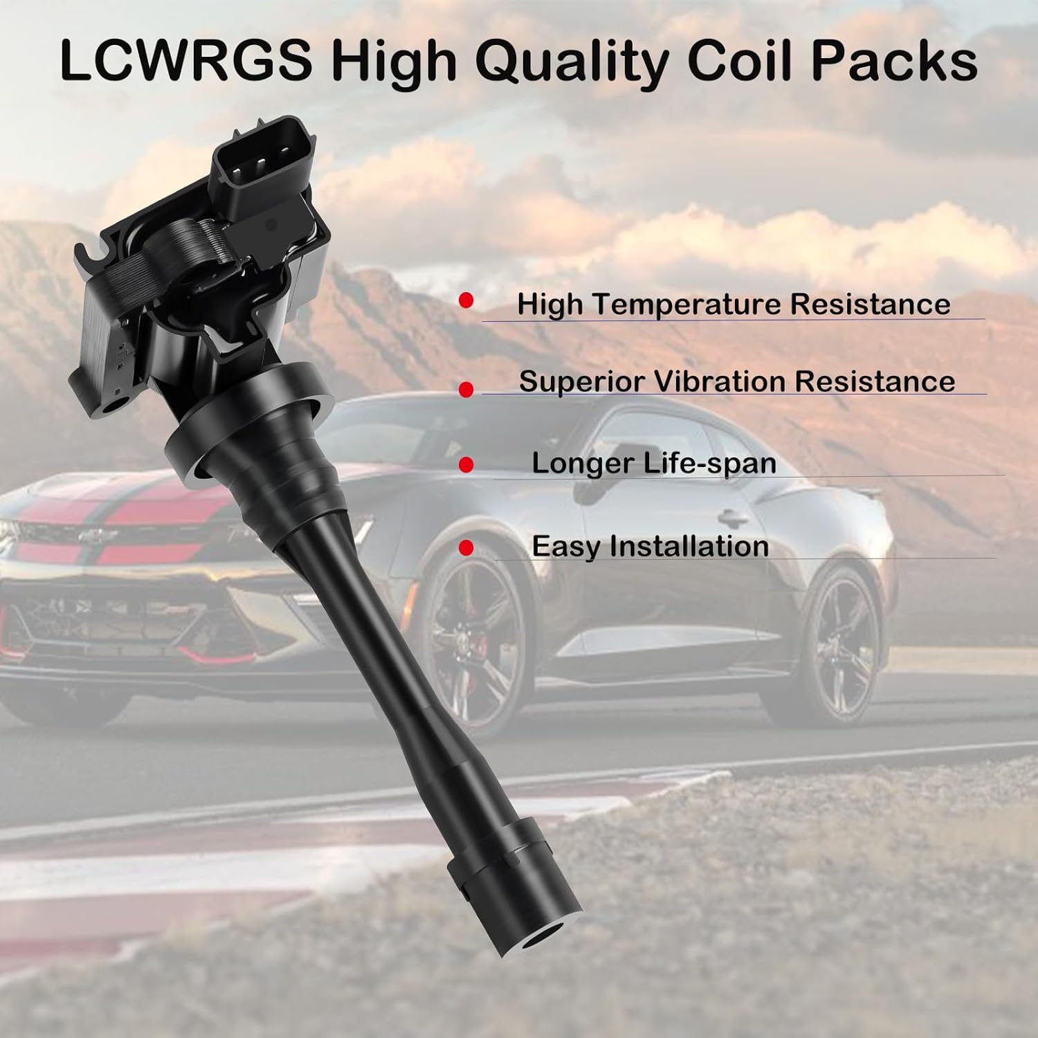 2x Ignition Coil Pack and 4x Spark Plugs for 2002 2003 2004 2005 2006 2007 Mitsubishi Lancer Eclipse Galant Mirage Outlander Chrysler Sebring Dodge Stratus Spark Plugs Coils 2.0 2.4 1.8 L4 UF295