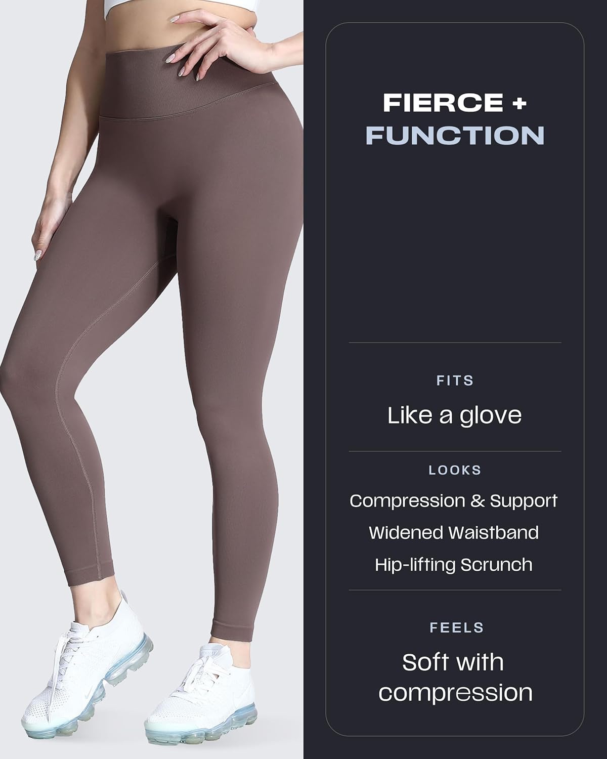 Aoxjox Women's Scrunch Butt Lifting Seamless Leggings Booty High Waisted Workout Yoga Pants 23" - Image 2