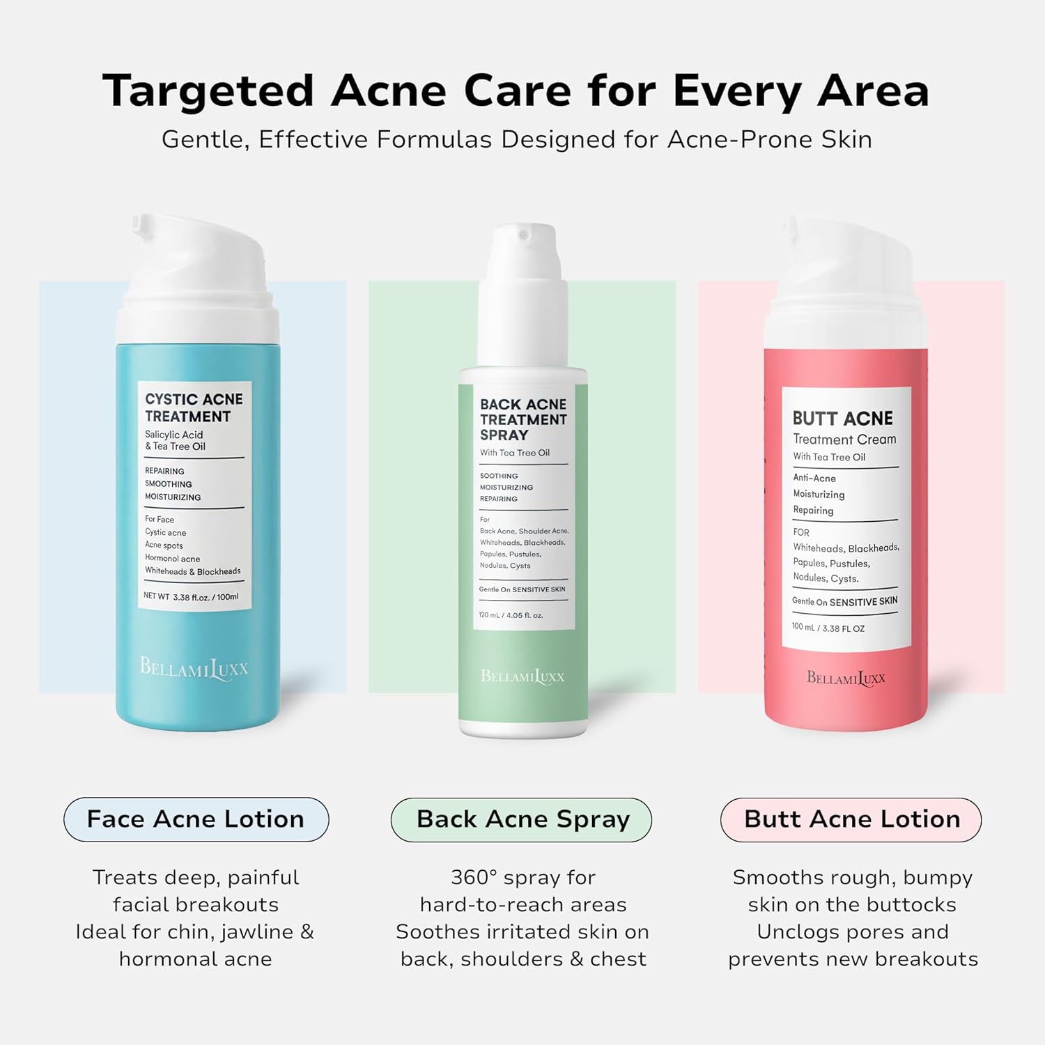 Cystic Acne Treatment for Face: Hormonal Acne Treatment Cream for Teens & Adults - Salicylic Acid & Tea Tree Oil Pimple Spot Remover - Anti-Acne Moisturizer Reduces Redness, Blemishes