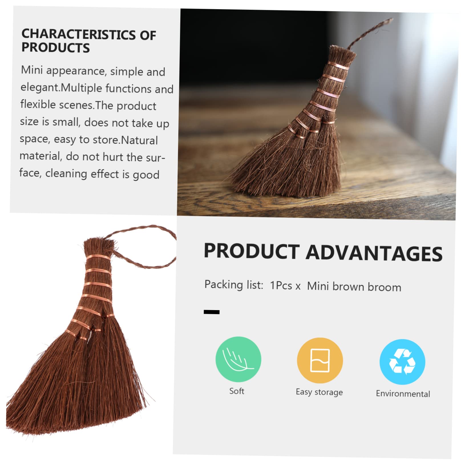 NOLITOY 1Pc Broom Household Cleaning Tool Portable Small Broom for Efficient Home Use Durable Bristles Material Convenient Storage Design for Dust and Debris