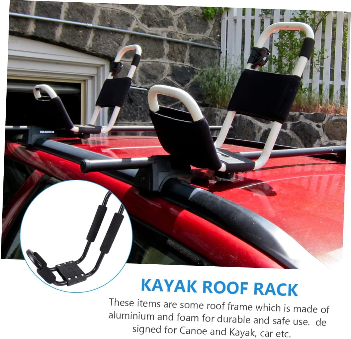 DOITOOL 2pcs Kayak Roof Rack Heavy Duty Car Luggage Carrier Canoe Roof Frame Detachable Crossbar for SUV Truck Outdoor Water Sports Transport