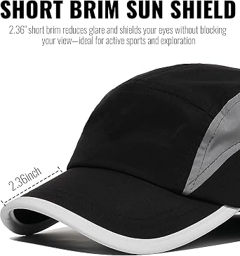 Clape Short Peak Baseball Cap for Men Women Adjustable 5 Panel Hat