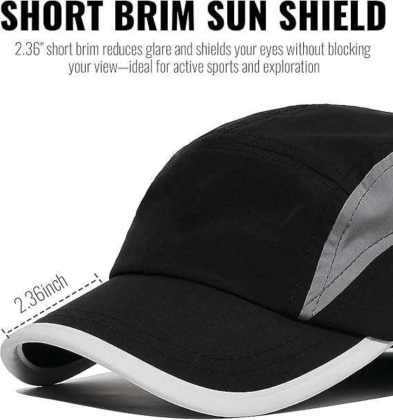Clape Short Peak Baseball Cap for Men Women Adjustable 5 Panel Hat