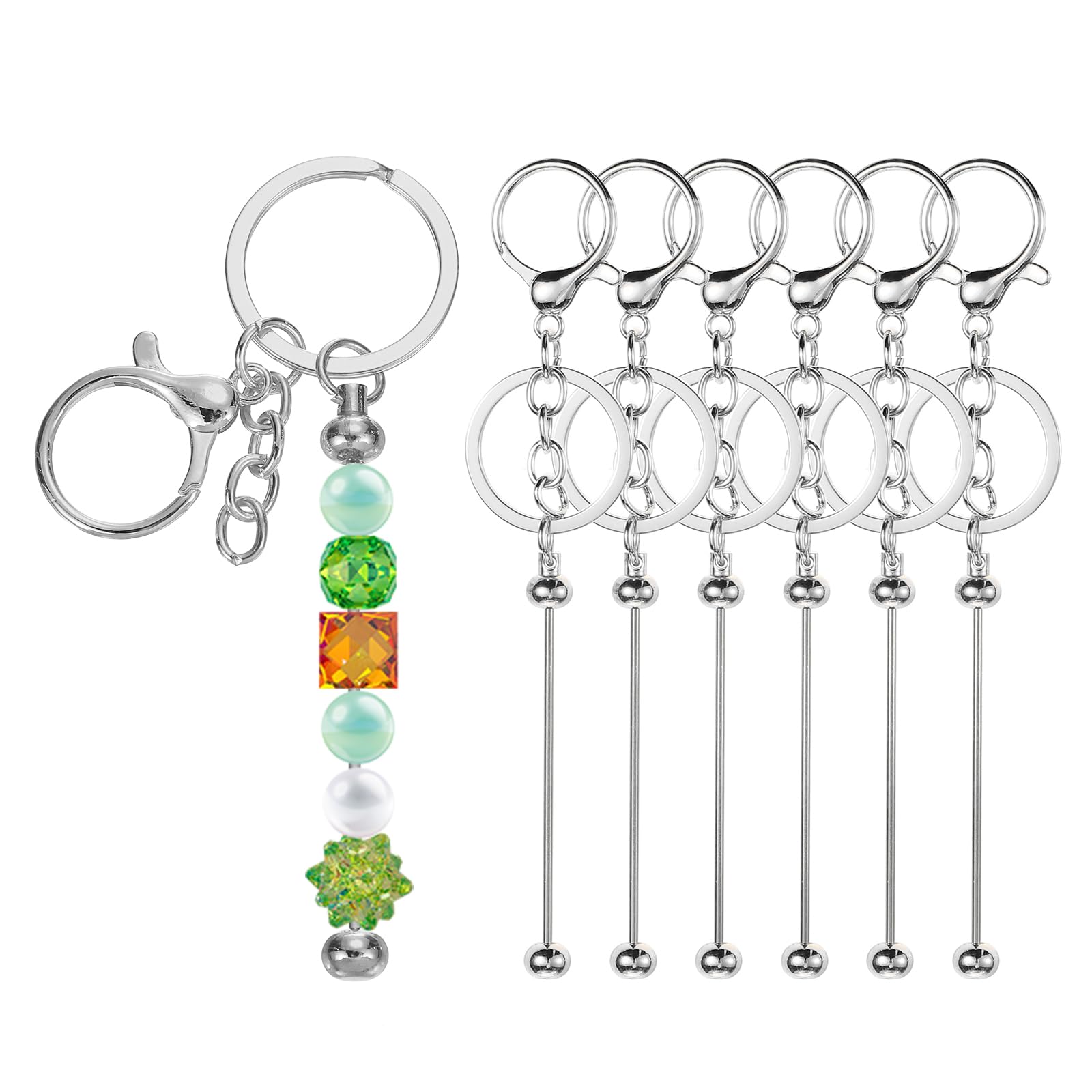 PATIKIL 6 Pcs Beadable Keychains Bars