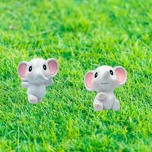 Miniatura 5 de Mini figuras de elefante, 12 figuras de elefante en miniatura de resina, pequeñas figuras de elefante, adornos de modelo de animal, estatua de