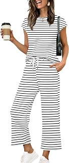 Sampeel Two Piece Sets for Women Summer Vacation Outfits Cap Sleeve Tops Lounge Matching Sets Clothing Beach Fashion Clothes
