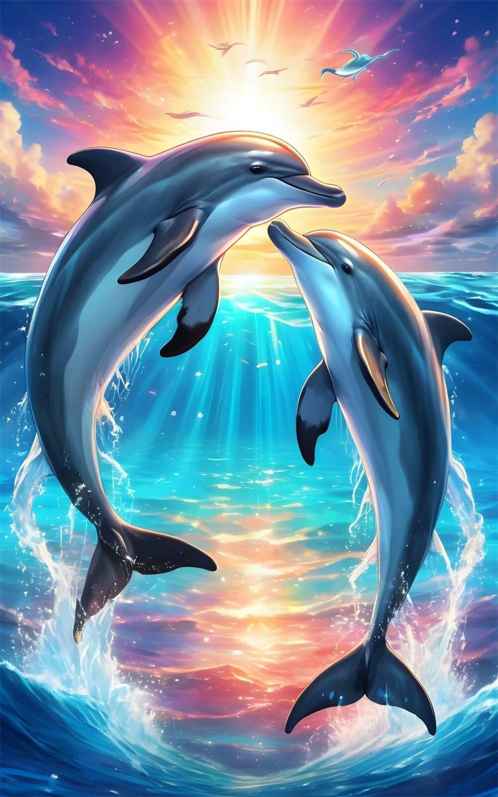 Puzzle de 2000 Piezas Delfín Océano 100x70 cm, Juguete desafío y Juego Educativo, Ejercita Paciencia, Rompecabezas Clásico para Adultos 2000 Piezas