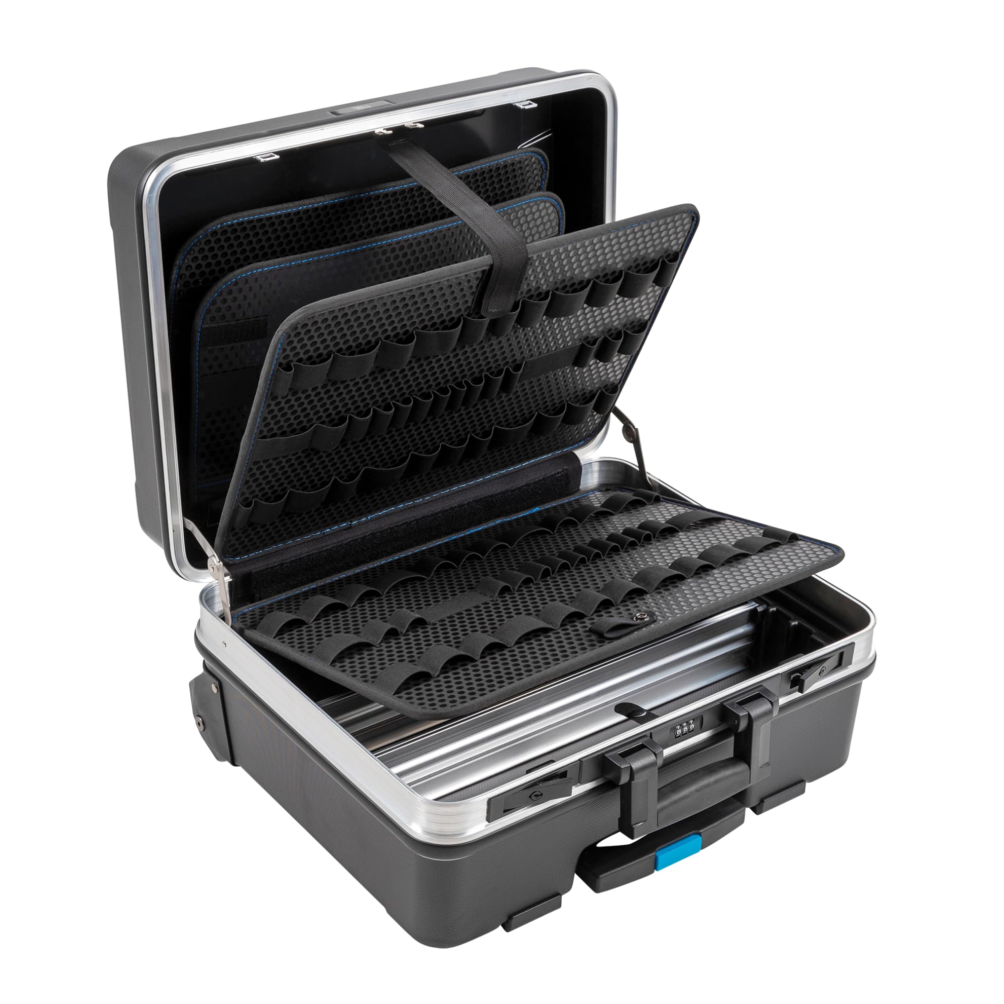 B&W International GmbH GO mobile tool case with tool retention loops (ABS case, volume 36 l, 48 x 37.5 x 20 cm inner) 120.04/L, tools not included, Black