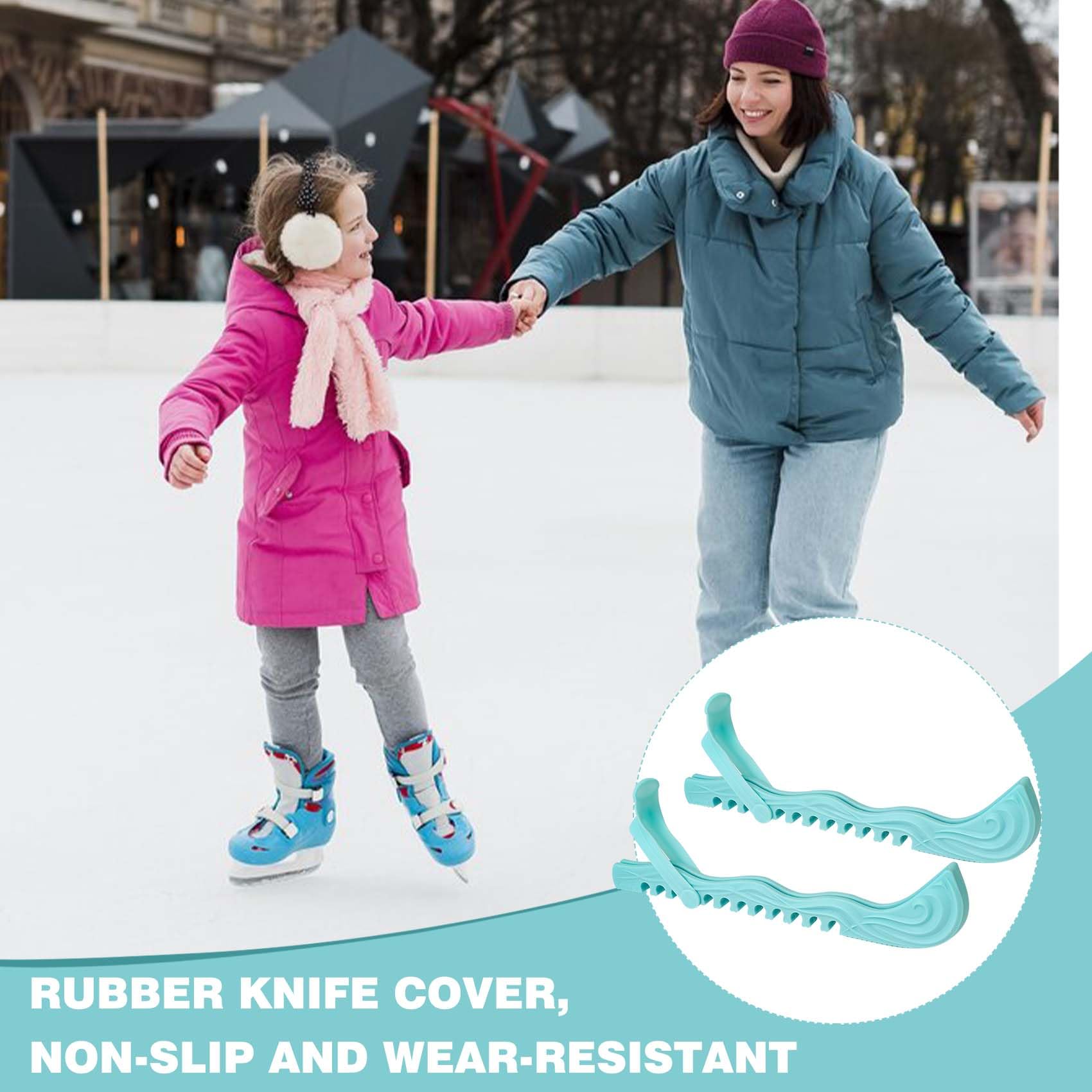 Lnrkai Protectores de Patinaje sobre Hielo, Cubiertas de Cuchillas de Patinaje sobre Hielo, Protectores de Patines Ajustables para Patinaje sobre Hielo, Accesorios para Patines artísticos