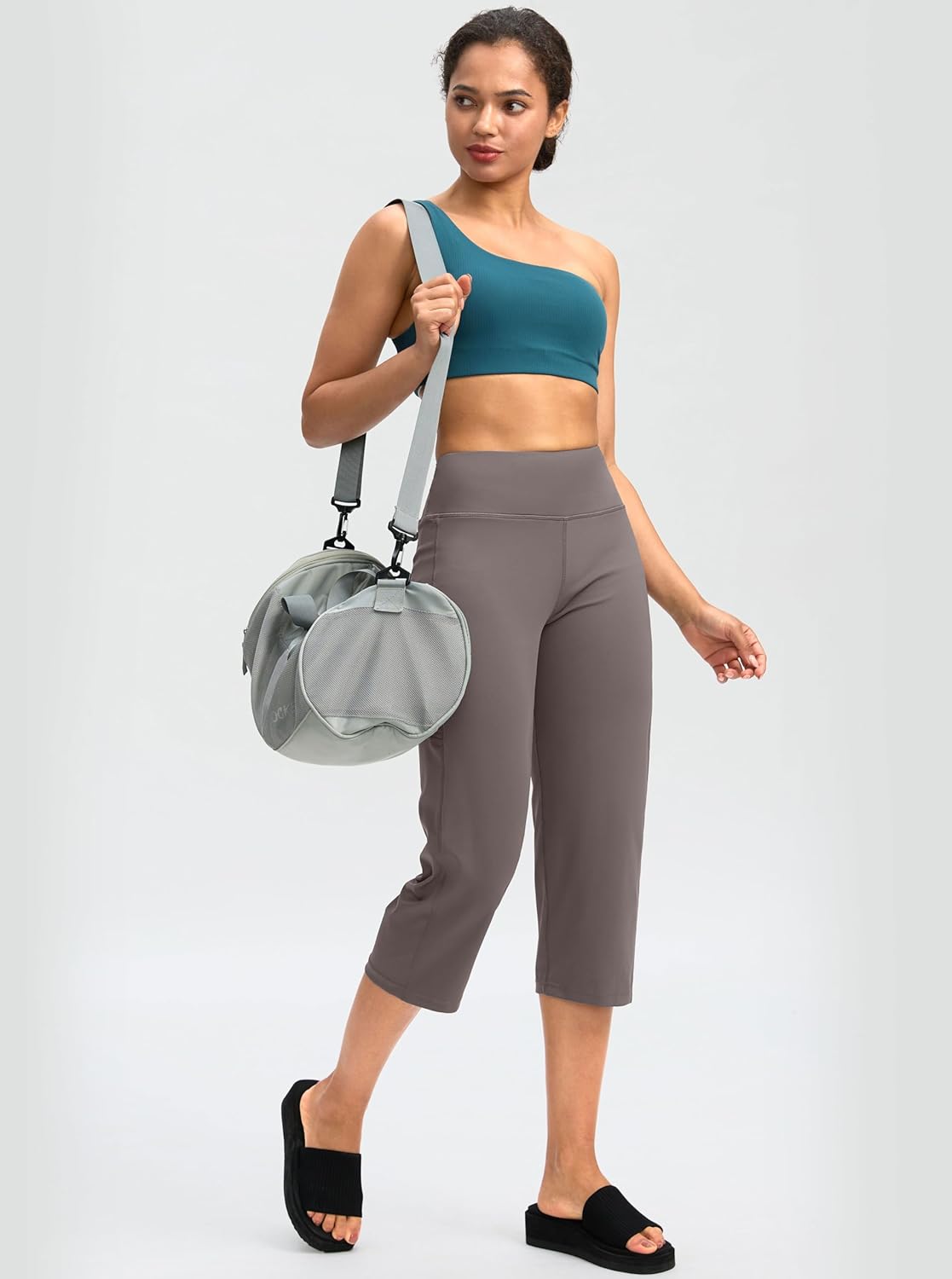 G Gradual Capri Pants for Women High Waist Workout Yoga Pants with Pockets Tummy Control Leggings Crop Straight - Image 2