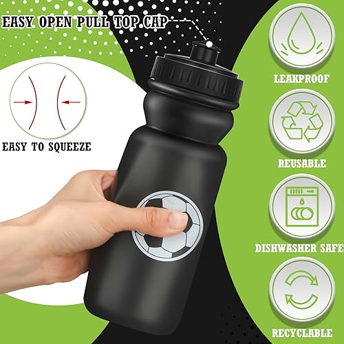 Miniatura 10 de Nitial Paquete de 12 botellas de agua de sóftbol a granel de 20 onzas con tapa superior de tiro, regalos de sóftbol reutilizables, vasos para