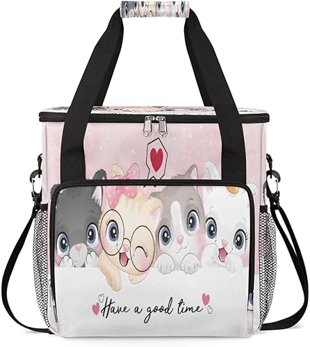Cute Kittens - Cafetera para cafetera, bolsa de transporte kawaii para gatos, compatible con Keurig K-Mini o K-Mini Plus, portátil, de una sola