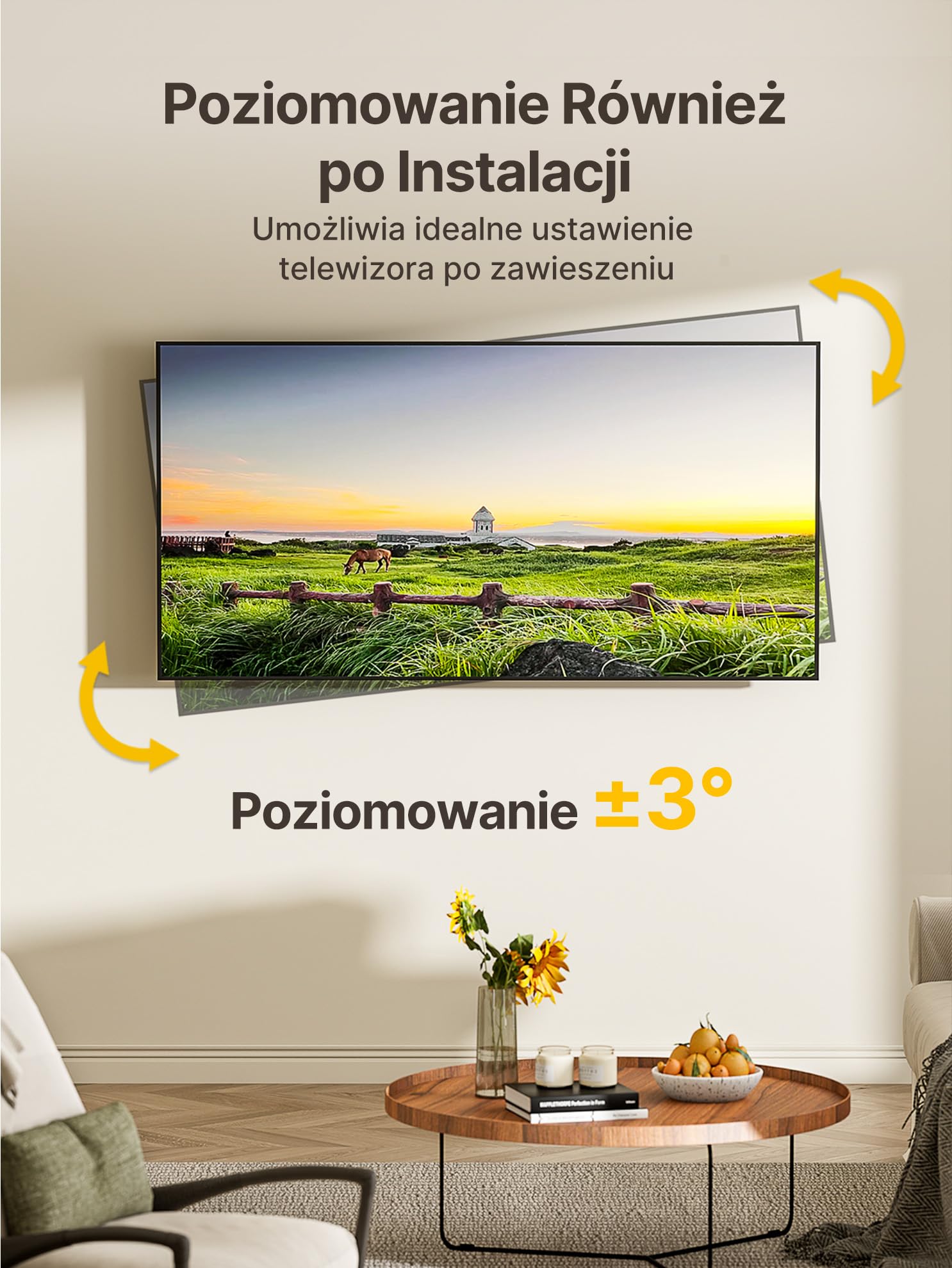 monTEK Uchwyt ścienny do telewizora z długim rękawem do większości telewizorów 23-65", wysuwany uchwyt 37-calowy, wychylny i pochylony, pasuje do maks. VESA 400 x 400 mm, do 35 kg