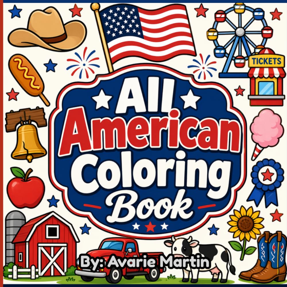 All American Coloring Book: Simple, Bold & Fun Americana Designs for All Ages