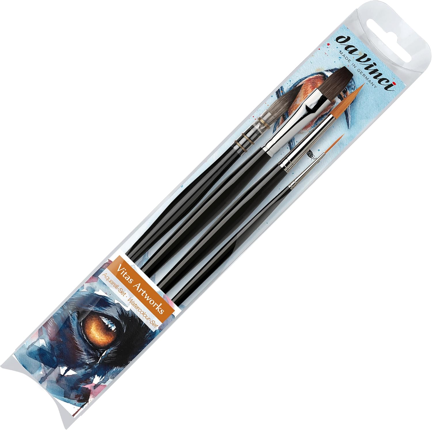 da Vinci | Signature | Vitas Artworks Signature Edition | Oil Painting Brush | Watercolour Painting | Artist Brush | Wash Brush | Liquid Acrylic Paints | Made in Germany | Set | Size 0