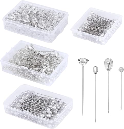 400 alfileres de ramillete de 2.1 pulgadas, ramos de flores de diamantes de imitación de diamantes de imitación de diamantes de imitación de perlas