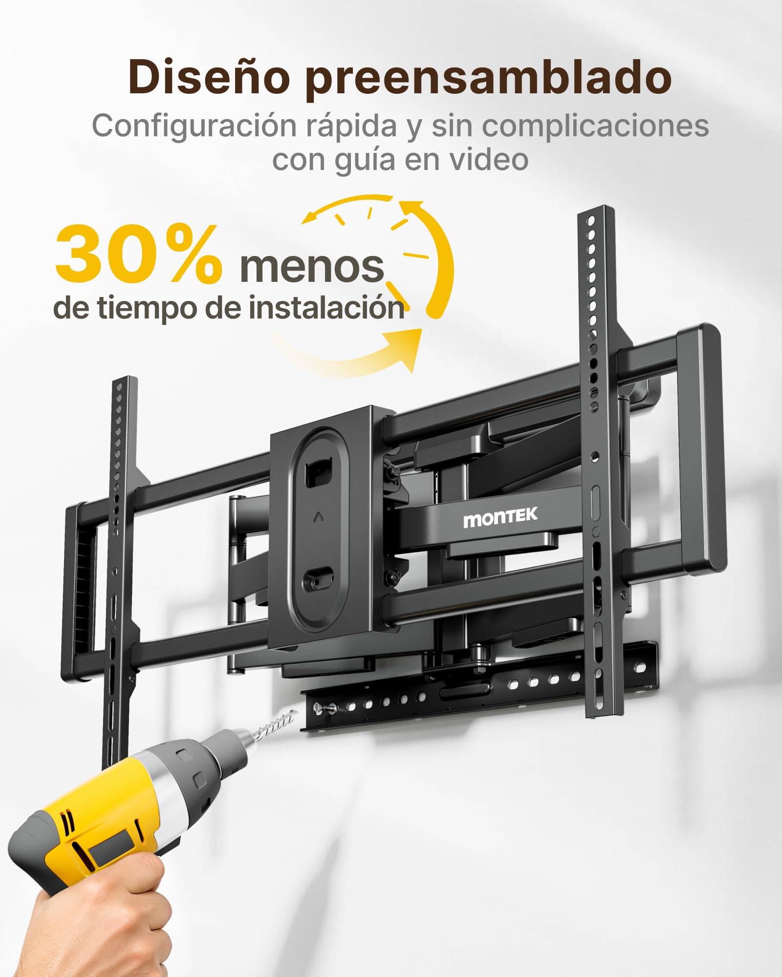 monTEK Soporte TV de Pared 43~95", VESA 800×400mm máx. Carga máx.60kg | Soporte de Televisor de Pared, Soporte de Pared, Modelo de Pared Con Brazos Oscilantes, Giratorio e Inclinable