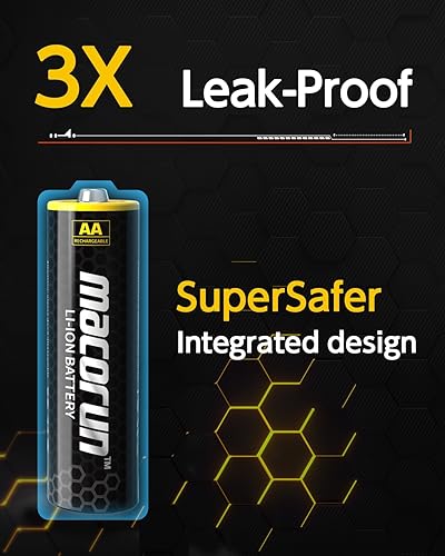 Miniatura 3 de Baterías AA recargables de 3980 mWh de alta energía con cargador rápido, baterías de litio AA de alta capacidad de 2650 mAh, batería de iones de