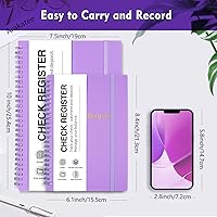 Vista 2 de Registros de cheques para chequera personal, libro de registro de cheques grande de doble espiral, planificador de presupuesto con registro
