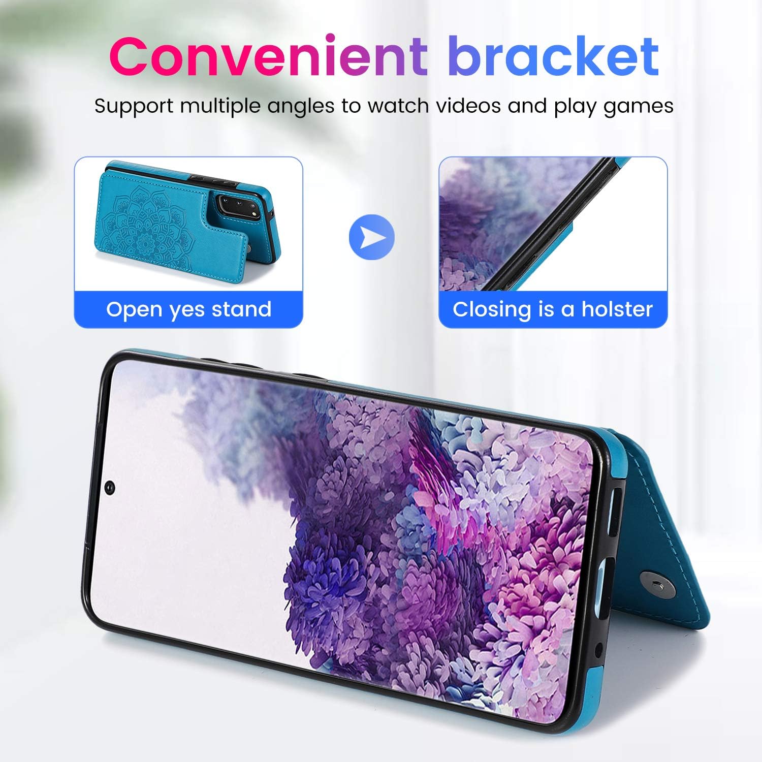 Apucase Samsung Galaxy S20 Fe 5G Case S20fe Wallet case Card Holder Case,Protective Cover with Credit Card Slot Holder and Leather Case for Galaxy S20 Fan Edition 6.5Inch (Blue)