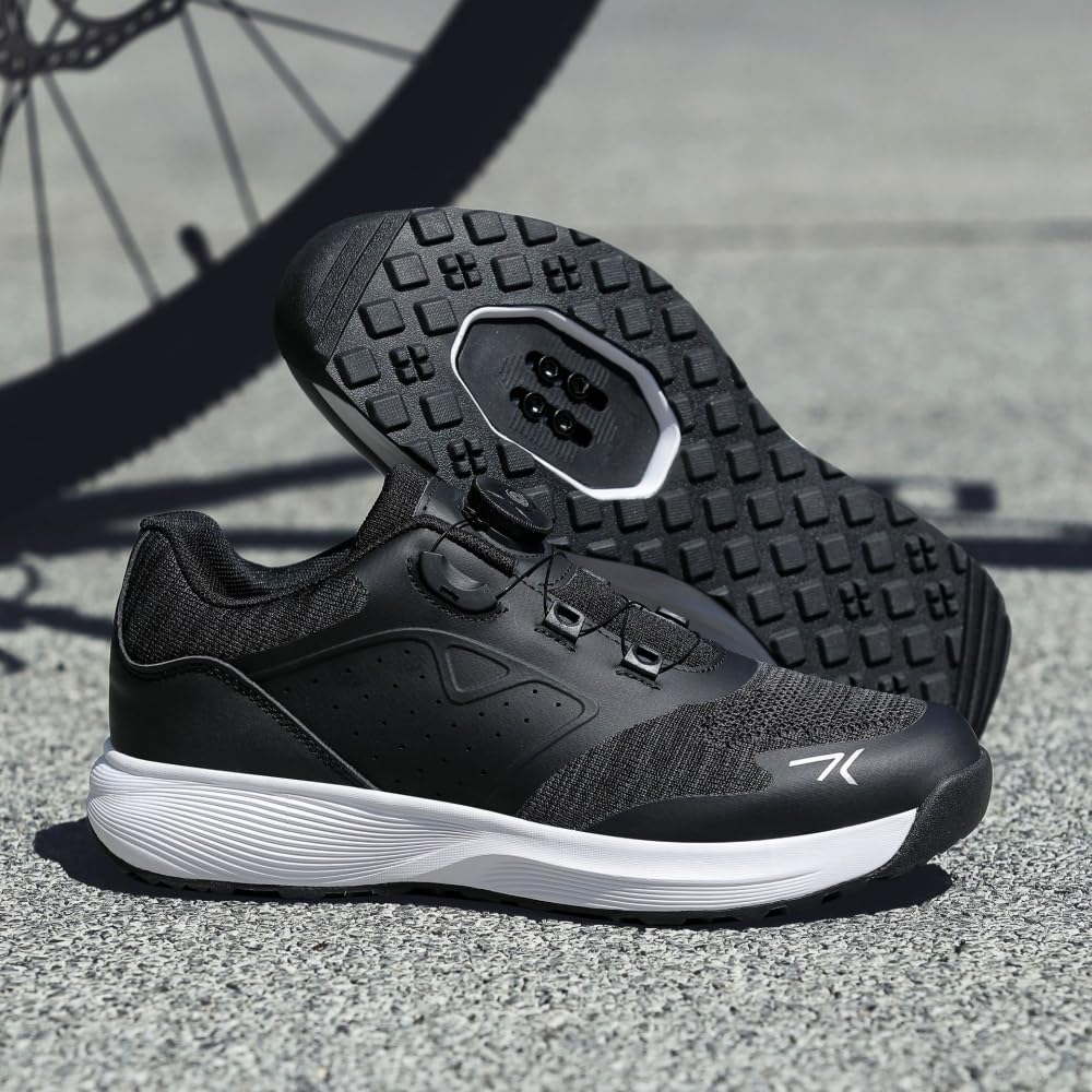 Mateju Fahrradschuhe Herren Damen SPD Mountainbike, Unisex MTB Schuhe mit Schrauben & Stollen, Outdoor Atmungsaktive MTB Radschuhe Mountainbike Schuhe -Q8