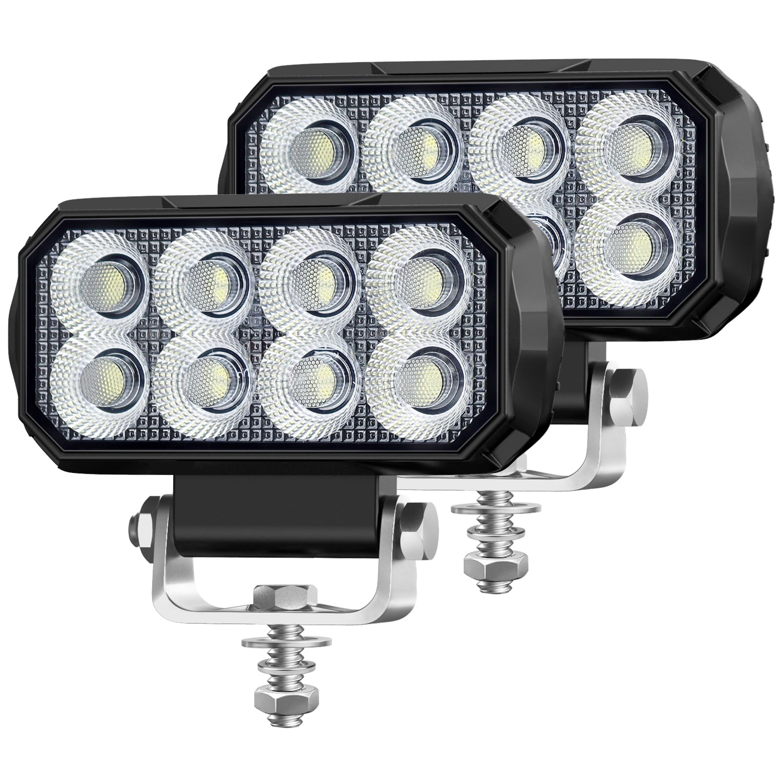 antom 2 pièces Phare de travail LED 168W 9-60V 18000 lumens IP68 étanche Idéal pour excavatrices, tracteurs, camions, véhicules tout-terrain, motos, éclairage de chantier et aventures nocturnes
