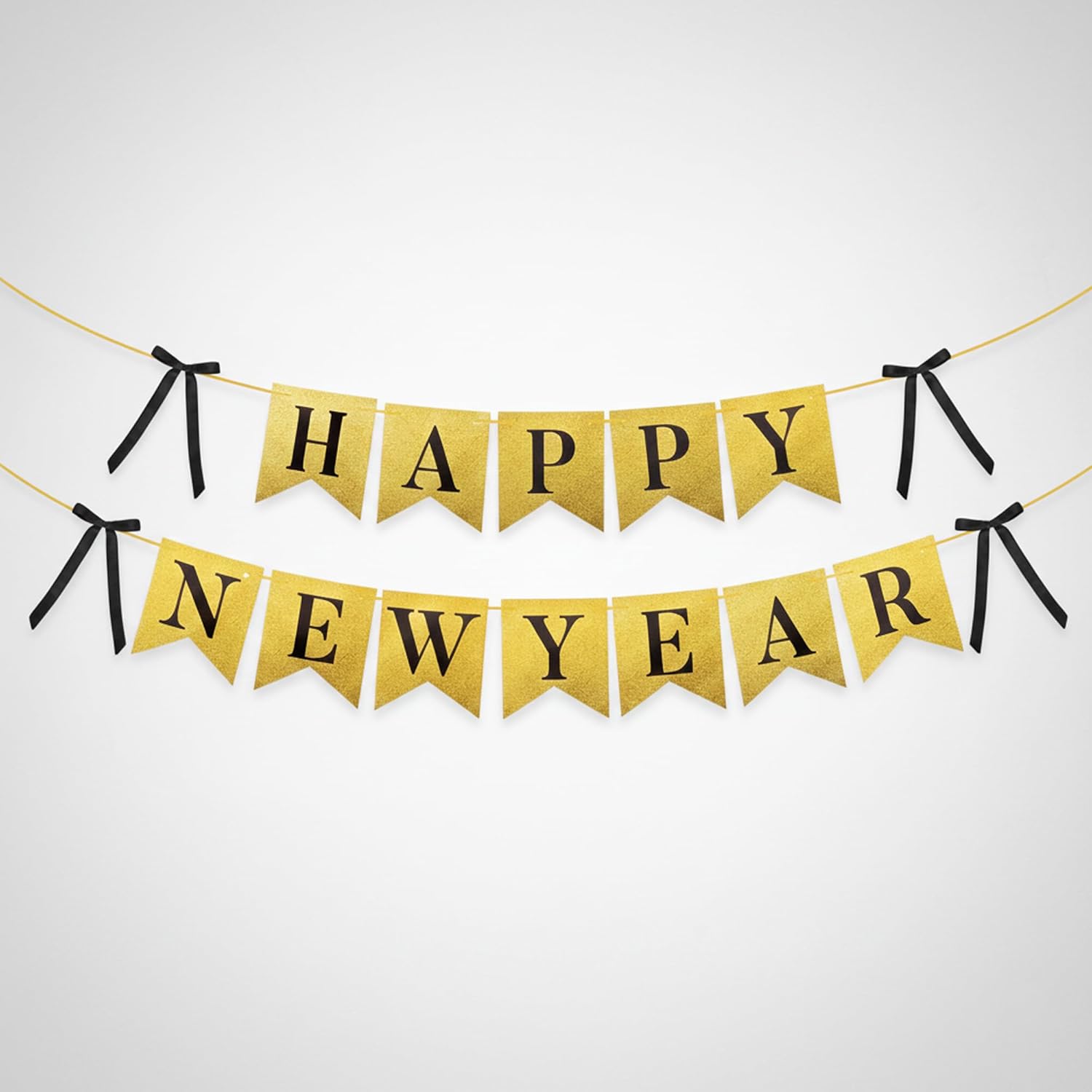 KatchOn, New Years Eve Party Supplies 2026, Pack of 69 | Plates Cups & Napkins Set Serves 16 with Gold Happy New Year Banner | NYE Decorations 2026