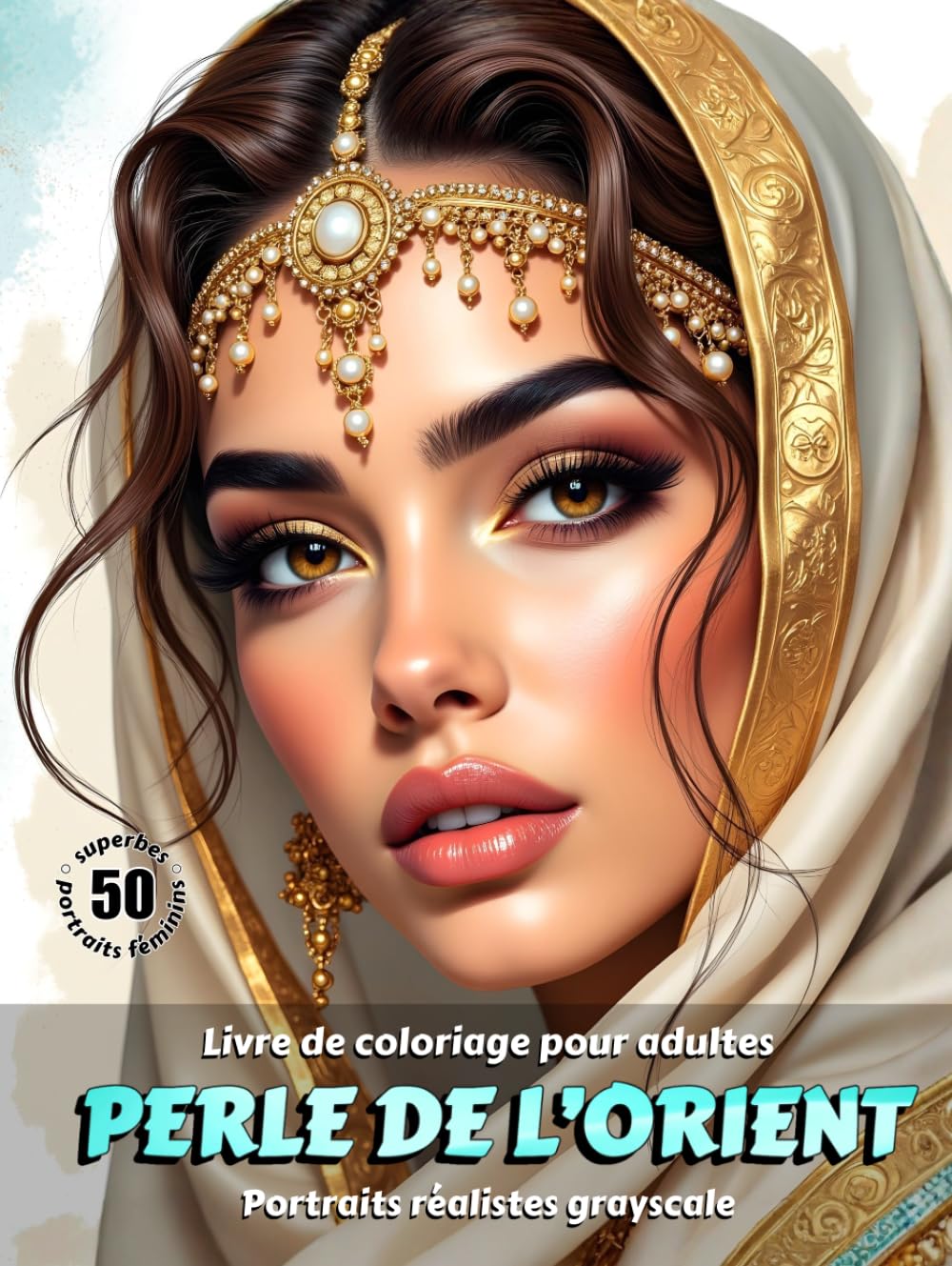 PERLE DE L’ORIENT – Livre de Coloriage pour Adultes | Portraits Réalistes en Niveaux de Gris | pour Détente, Créativité Consciente: Édition française (Aventures colorées)