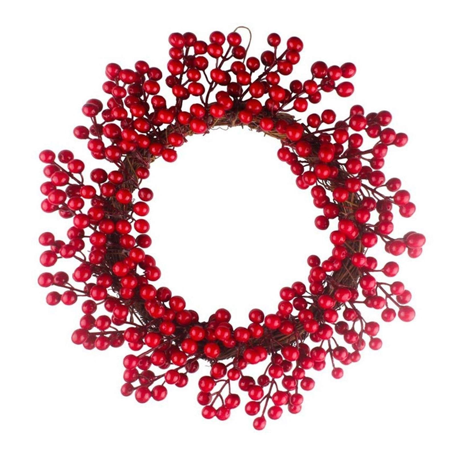 Guirlande de Noël artificielle fruits rouges pendentif porte 30cm