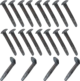 20 Pack Black Railroad Spike Hooks - 4.7 Inch Heavy Duty Rustic Utility Hooks with Rust, Copper Green for Railroad Ties, Industrial Decor, DIY Projects and Home Storage