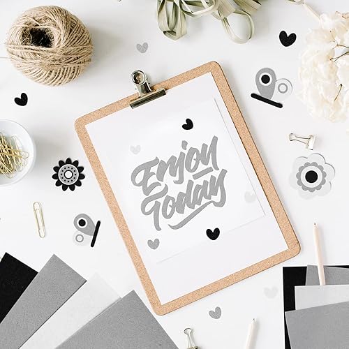 Miniatura 5 de Whaline Paquete de 18 hojas de tela de fieltro, suaves, gruesas, surtidas, negras, grises, blancas, para proyectos de arte de retazos de costura,